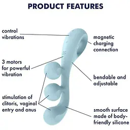Універсальний вібратор Satisfyer Tri Ball 2, 3 двигуна гнеться - мініатюра 9