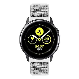 Ремінець BeWatch Samsung Galaxy Watch 42/ Galaxy Watch 3 41/ Active/ Active2 нейлоновий 20 мм липучка Білий - мініатюра 2