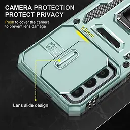 Ударостійкий чохол Camshield Army Ring для Samsung Galaxy A05s Зелений / Light Green - мініатюра 2