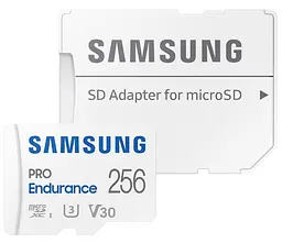 Карта пам'яті Samsung microSDXC 256GB C10 UHS-I R180MB/s PRO Endurance + SD (MB-MJ256KA/EU)