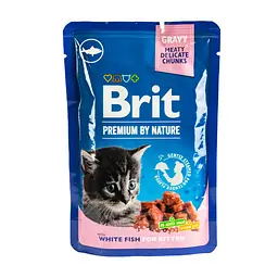 Вологий корм Brit Premium Cat pouch для кошенят, біла риба, 100 г