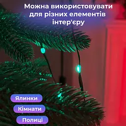 Розумна гірлянда Smart GarlandoPro 200 LED довжина 2 м з керуванням зі смартфона зелена, мультиколор (1733041GR) - мініатюра 4