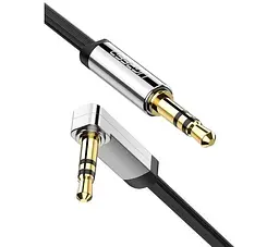 Аудіо кабель AUX Ugreen AV119 3.5mm Male to 3.5mm Male Straight to angle flat Cable 2m (10599)