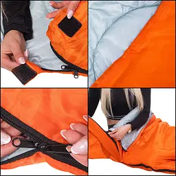 Спальний мішок (спальник) Springos 2 в 1 CS0120 +8 ...+20 °C R Orange/Grey - мініатюра 8