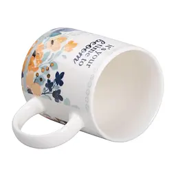 Чашка порцелянова 400 мл із квітковим принтом, білий Liling Rongxiang Ceramic RX-N240139W - мініатюра 13