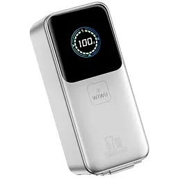 Портативний ЗП Power Bank WIWU PM501 Power Mega PD67W with cable 15000 mAh Silver - мініатюра 5
