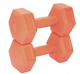 Гантелі композитні PowerPlay 4124 Hercules 2*1 кг Помаранчеві 2 шт (PP_4124_1kg_2in) - мініатюра 2