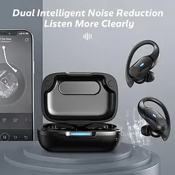 Спортивні бездротові Bluetooth навушники TWS T59, з індикатором заряду і кнопками управління та LED-дисплеєм - мініатюра 4