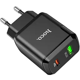 Зарядний пристрій Hoco 1USB + Type-C N5 PD20W+QC3.0 3A Black - мініатюра 2