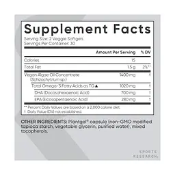 Веганська Омега-3 Sport Research Vegan Omega-3 1400 мг 60 softgels - мініатюра 2