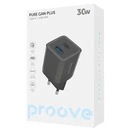 Мережевий зарядний пристрій Proove Pure GaN Plus, Black, 30 Вт, 1xType-C (PD3.0) / 1xUSB (QC3.0) (WCPU30111201) - мініатюра 2