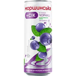 Напій соковмісний Моршинська зі смаком чорниці та екстрактом м'яти 0.33 л