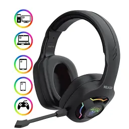 Навушники Bluetooth Stereo Walker WBT-79 RGB black UA - мініатюра 3