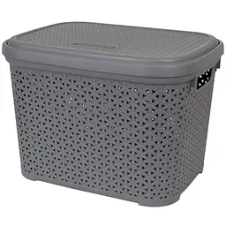 Уцінка. Кошик Diomedea з кришкою 44.5x33.6x31 см 30 л сірий (К14-130)  