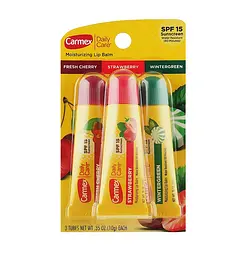 Набір бальзамів для губ в тубі 3-Pack Cherry, Strawberry, Wintergreen SPF 15 Carmex 3х10 г
