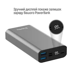 Універсальна мобільна батарея ColorWay 20000mAh Сірий (CW-PB200LPH3GR-PDD) - мініатюра 9