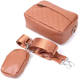 Жіноча сумка крос-боді з монетницею з екошкіри Vintage 22795 руда - мініатюра 9