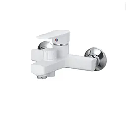 Змішувач для ванни Plamix OSCAR-009 EURO SET WHITE (зі шлангом, лійкою та кронштейном) (PM0699)