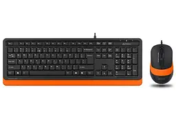 Комплект A4Tech Fstyler Sleek Multimedia Comfort F1010, Black/Orange, клавіатура+миша, USB (F1010-BO)