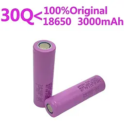 Літій-іонний акумулятор Samsung 3.7В 3000мАч 18650 30Q INR18650 20A (Бузковий) - мініатюра 3