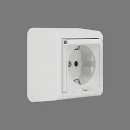 Розетка Ovivo Electric Nivo, одинарна з заземленням, з кришкою, та шторками, накладна, біла - мініатюра 3