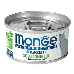 Вологий корм Monge Cаt Monoprotein м'ясні пластівці кролик, 80 г (70007177) - мініатюра 2