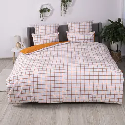 Комплект постільної білизни ТЕП Terracotta Check 70x70 полуторний білий - мініатюра 2