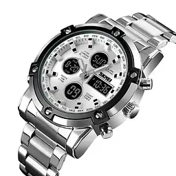 Наручний годинник чоловічий Skmei 1389 Silver - Silver, 1389SI (12320) - мініатюра 2