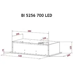Витяжка вбудована Perfelli BI 5256 BL 700 LED - мініатюра 10