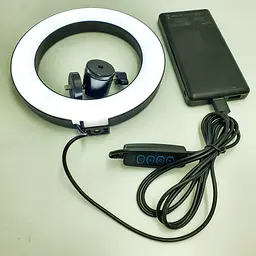 Кільцева LED лампа 16см 10W регулювання яскравості та температури світіння селфі кільце підсвічування блогера фотографа візажиста Elite LUX EL-1140 - мініатюра 9