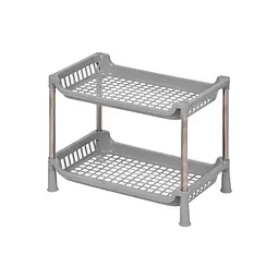 Етажерка Fabrika Home 2-х ярусна 27.5 х 17 х 22 см Сіра (FK0247)