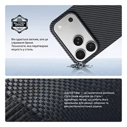 Чехол ArmorStandart BlackIcon Aramid Twill MagCase для Apple iPhone 17 Pro Max Black (ARM90150) - мініатюра 4