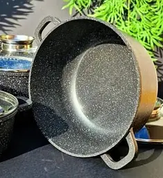 Казан із мармуровим покриттям і кришкою Unique UN-5272, каструля 1,7 л, 18 см, чорний - мініатюра 5