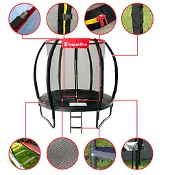 Батут із внутрішньою сіткою inSPORTline Flea PRO 183 см чорний (23877) - мініатюра 3