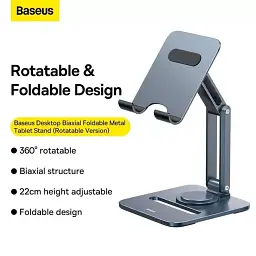 Підставка для ґаджетів Baseus Desktop Biaxial Foldable Metal Stand (for Tablets) B10431801811-00 Grey - мініатюра 7