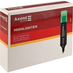 Текстмаркер Axent клин. Highlighter 1-5мм зелений 2537-04 - мініатюра 3