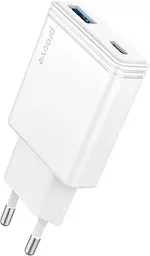 Мережевий зарядний пристрій Proove Slender Type-C + USB 45W white (WCSL45110002)