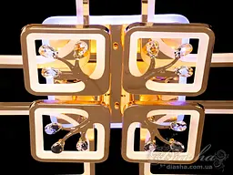 Стельова LED-люстра Diasha 8157/4+4G 190W, 60×60×12 см, 3 кольори світла, диммер, пульт - мініатюра 4