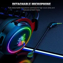 Ігрові навушники Onikuma X10 Gaming with LED чорно-сріблясті - мініатюра 2