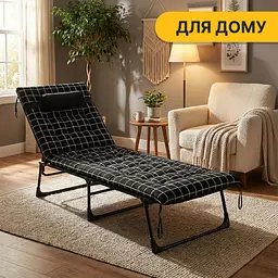Розкладне ліжко (розкладачка) з оксамитовим матрацом і подушкою LEOBRO (LB-FB-A3-PAT) - мініатюра 5
