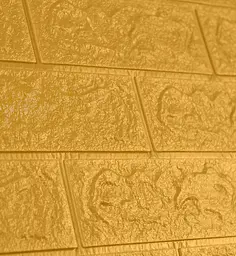 Самоклеюча декоративна 3D панель 3D Loft під цеглу золото 700x770x5мм - мініатюра 4