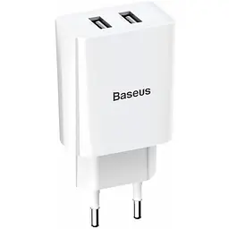 Мережевий зарядний пристрій Baseus Speed ​​Xiaomini Dual U Charger 2USB 10.5W CCFS-R02 White - мініатюра 2