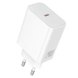 Мережевий зарядний пристрій BOROFONE BA109A Star single port PD40W charger (EU) Білий