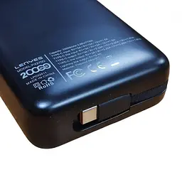 Зовнішній акумулятор Power bank LENYES PX270D 20000 mAh, PD22,5W + швидке заряджання батарея заряджання Чорний - мініатюра 5