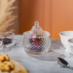 Цукорниця скляна Glass Jay з кришкою в східному стилі, diamonds Yiwu HP-YH-4 - мініатюра 6