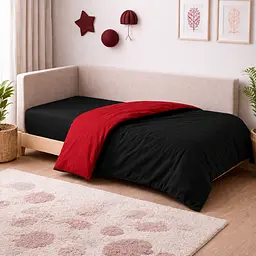 Дитяча постільна білизна MIRSON JUNIOR фланель Black/Red 150х220см (2200012801734) - мініатюра 8
