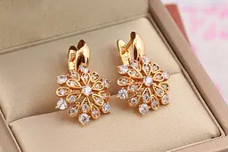 Сережки Xuping Jewelry велика сніжинка 2.3 см золотисті