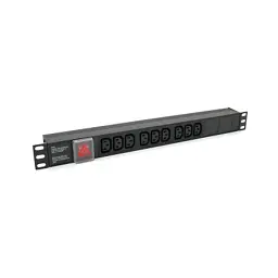 Силовий блок 19" 9 розеток С13, без кабеля, вимикач, метал. корпус Voltronic (PPX9PDUGR) - мініатюра 4