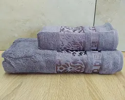 Набір турецьких бамбукових махрових рушників Cestepe 50х90+70х140 Bamboo Damaks Violet