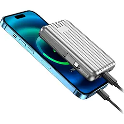 Зовнішній акумулятор Wiwu Trunk Series PP03 10000mAh 22.5W Silver [6936686410830] [104336] - мініатюра 4